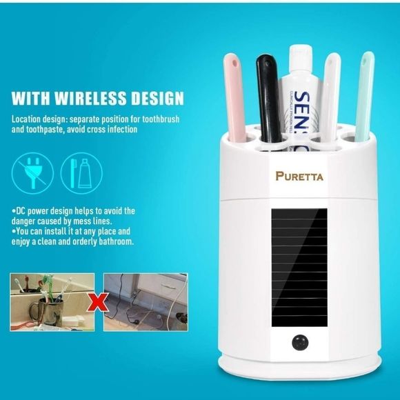 Toothbrush Holder UV for Toothbrush Solar Energy with 4 Toothbrush Slots - Picture 4 of 4